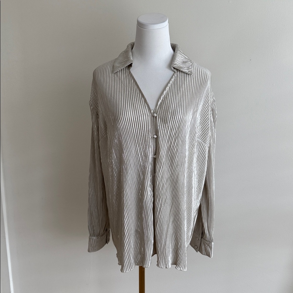 Vici Cream Striped Blouse